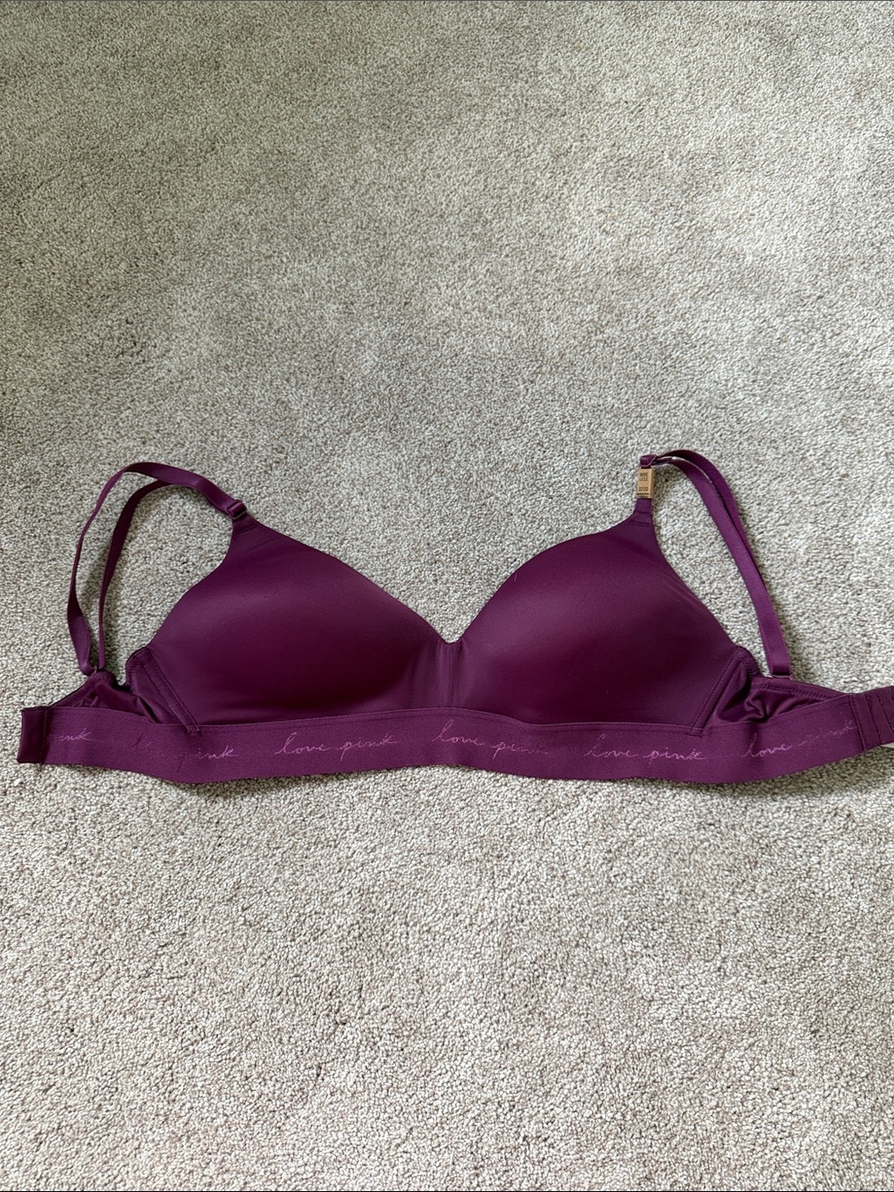 PINK Victoria's Secret Wireless T-Shirt Bra in Plum